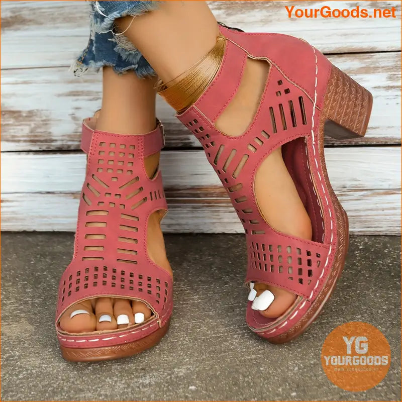 Womens Chic Summer OpenToe Wedge Sandals with Comfort - YourGoods Online Shop