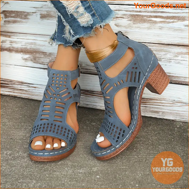 Womens Chic Summer OpenToe Wedge Sandals with Comfort - YourGoods Online Shop