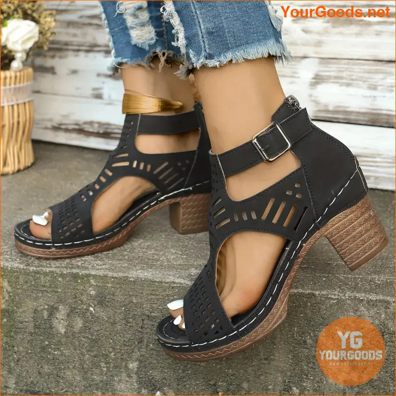 Womens Chic Summer OpenToe Wedge Sandals with Comfort - YourGoods Online Shop