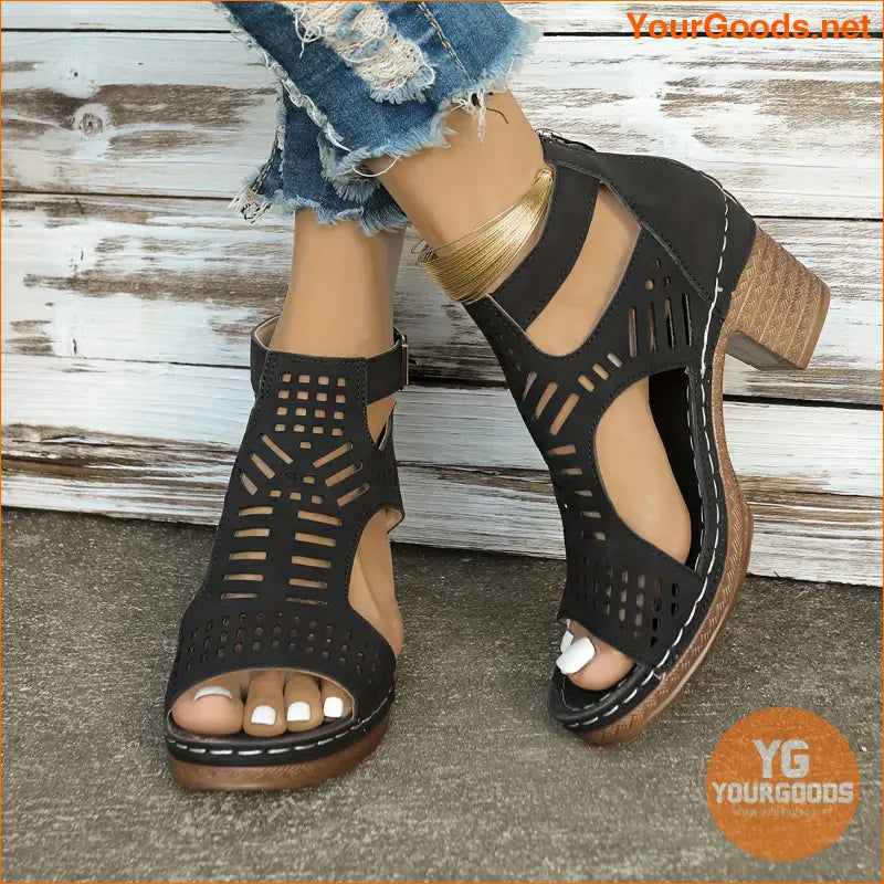 Womens Chic Summer OpenToe Wedge Sandals with Comfort - YourGoods Online Shop