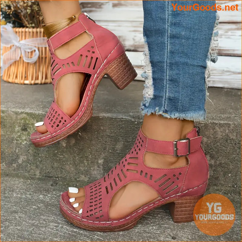 Womens Chic Summer OpenToe Wedge Sandals with Comfort - YourGoods Online Shop