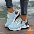 Women's Chunky Sneakers, Lace Up & Side Zipper Design Sports Shoes, Casual Outdoor Walking Trainers - YourGoods Online Shop