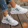 Women's Chunky Sneakers With Butterfly & Rose Design, Fashion Knitted Low Top Walking Trainers, Casual Outdoor Sports Shoes - YourGoods Online Shop