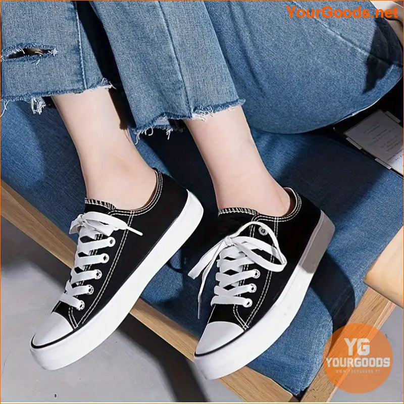 Womens Classic LowTop Canvas Sneakers Lightweight Breathable Easy SlipOn - YourGoods Online Shop