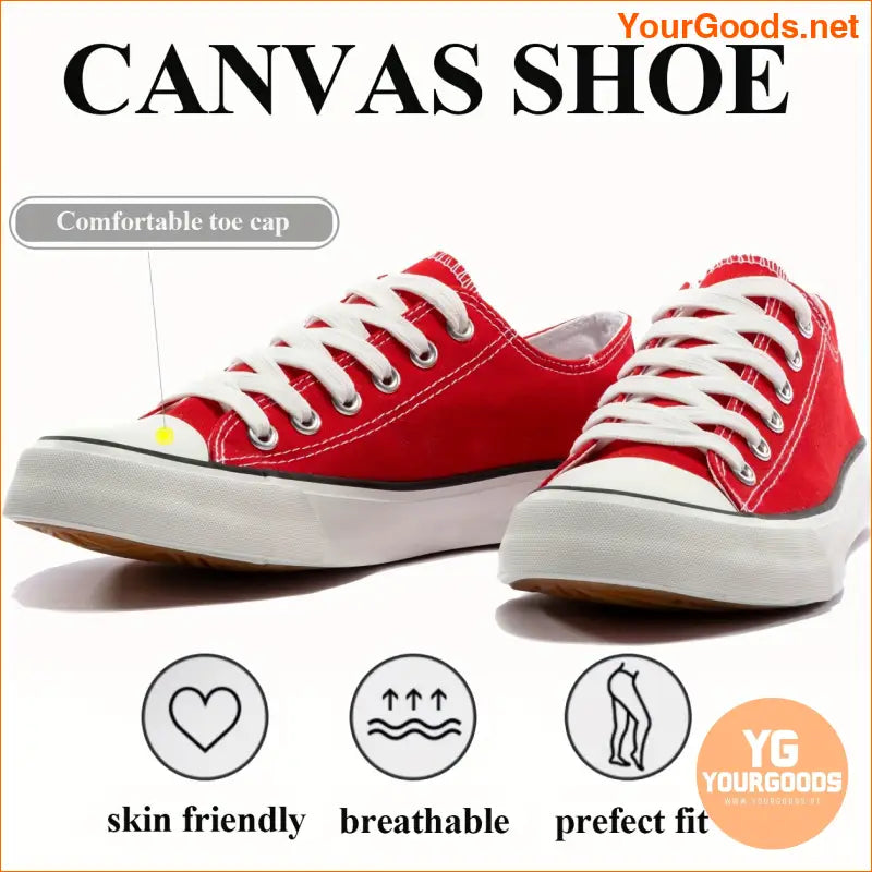 Womens Classic LowTop Canvas Sneakers Lightweight Breathable Easy SlipOn - YourGoods Online Shop