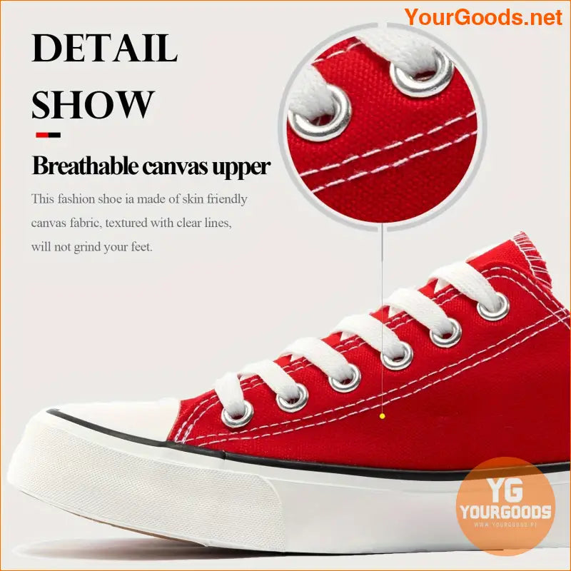 Womens Classic LowTop Canvas Sneakers Lightweight Breathable Easy SlipOn - YourGoods Online Shop