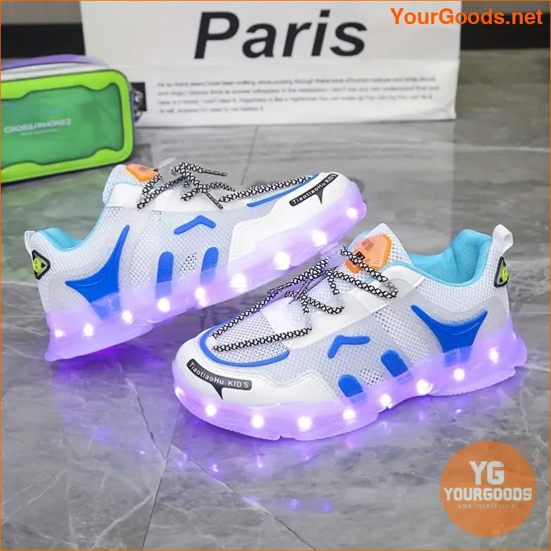 Women's Colorful Luminous Shoes, Lace Up Low-top Mesh Panel Flat Shoes, Casual Outdoor Sporty Shoes for Koningsdag/King's Day - YourGoods Online Shop