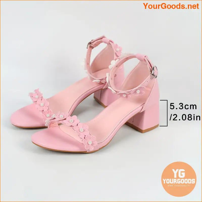 Womens Comfortable Mid Heel MaryJane Sandals Faux Leather - YourGoods Online Shop