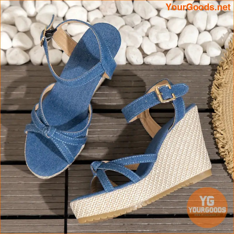 Womens Comfortable Wedge Heel Buckle Sandals - YourGoods Online Shop