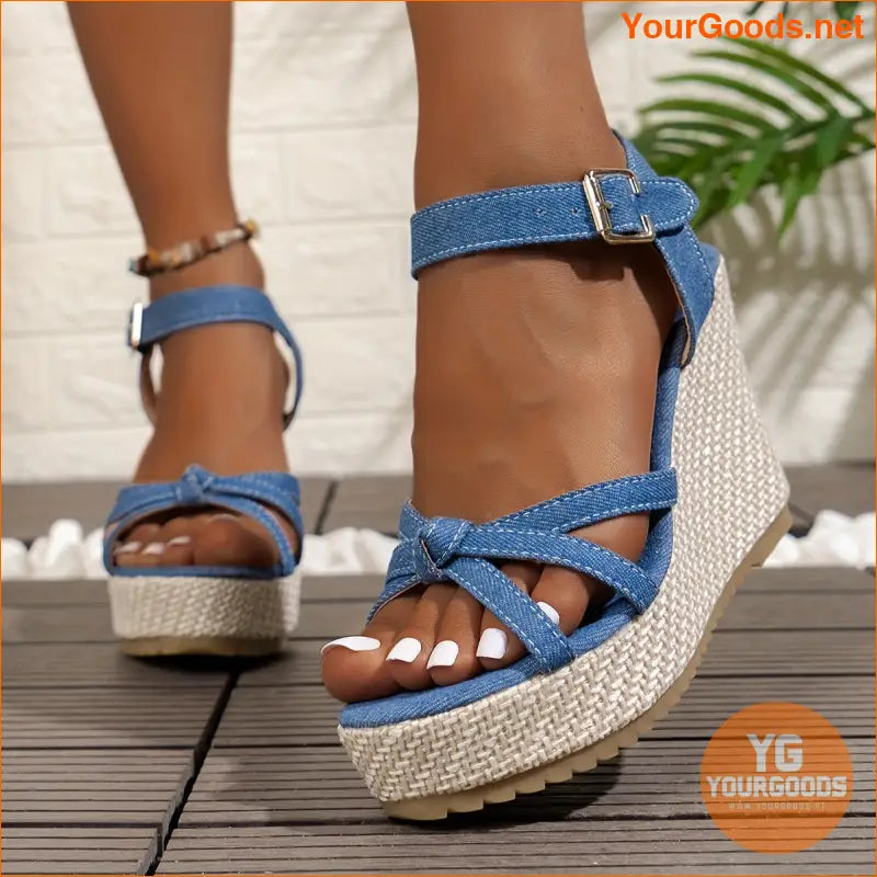 Womens Comfortable Wedge Heel Buckle Sandals - YourGoods Online Shop