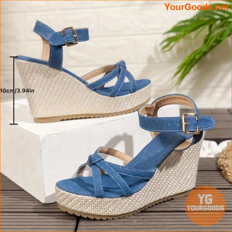 Womens Comfortable Wedge Heel Buckle Sandals - YourGoods Online Shop