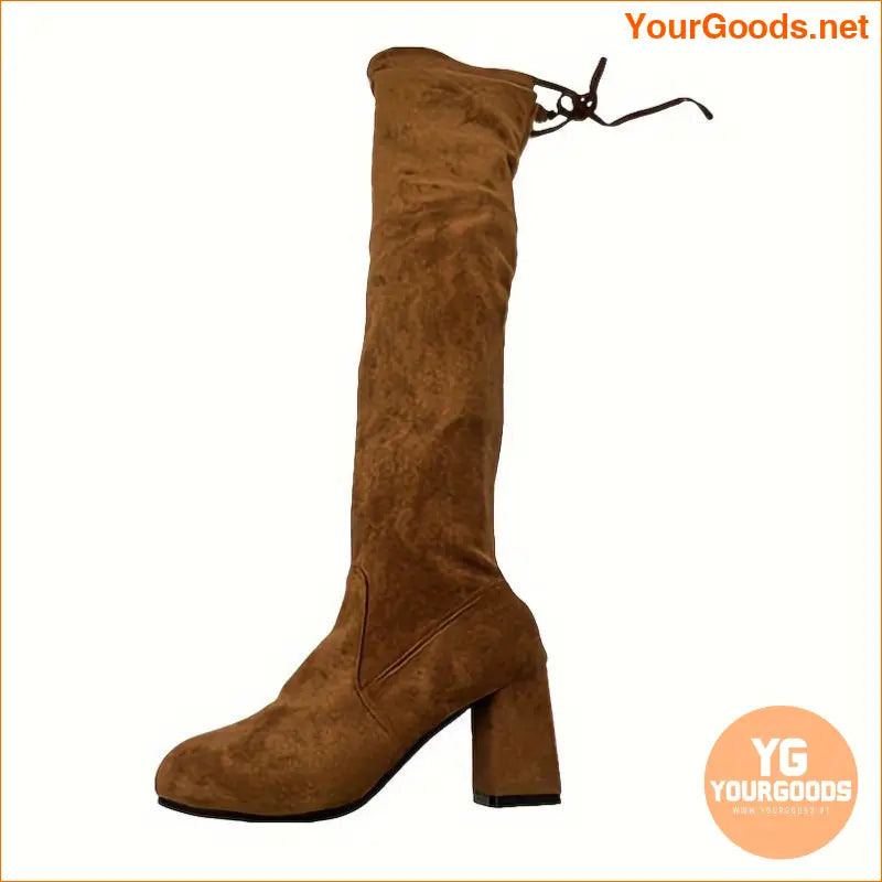 Womens Comfy HighHeeled OvertheKnee Boots - YourGoods Online Shop