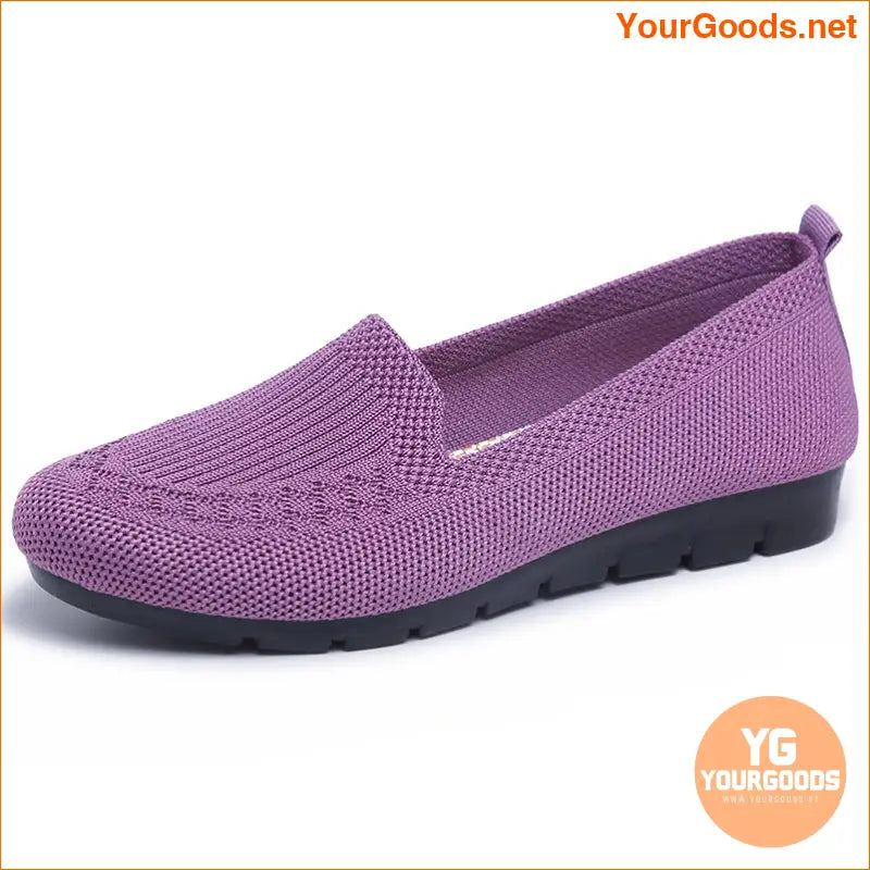 Womens Comfy Knit Loafers Lightweight NonSlip Casual Shoes - YourGoods Online Shop