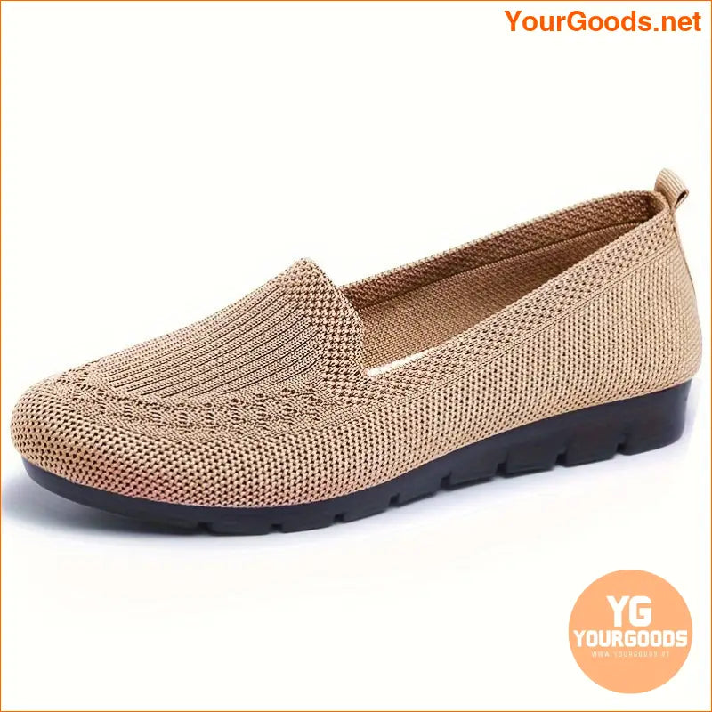 Womens Comfy Knit Loafers Lightweight NonSlip Casual Shoes - YourGoods Online Shop