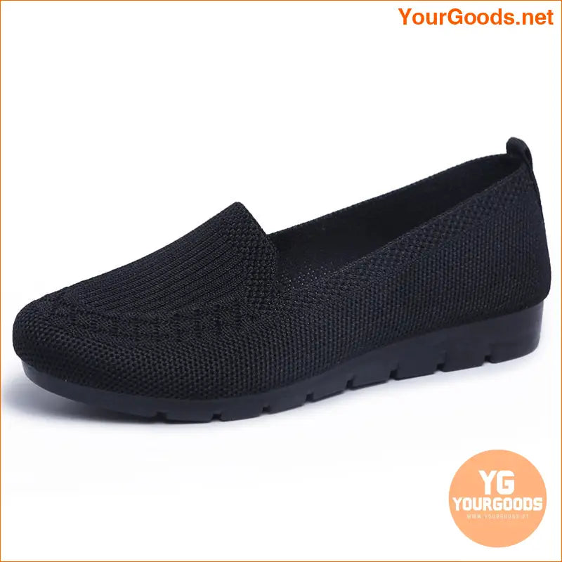 Womens Comfy Knit Loafers Lightweight NonSlip Casual Shoes - YourGoods Online Shop