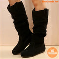 Womens Comfy PullOn KneeHigh Winter Boots - YourGoods Online Shop