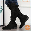 Womens Comfy Suedette KneeHigh Flat Boots - YourGoods Online Shop