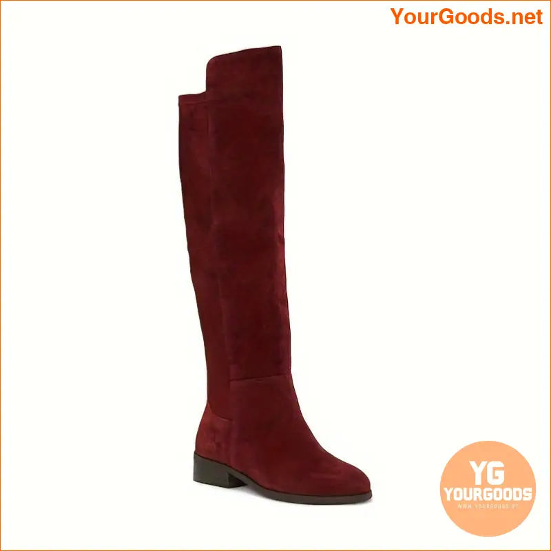 Womens Comfy Suedette KneeHigh Flat Boots - YourGoods Online Shop