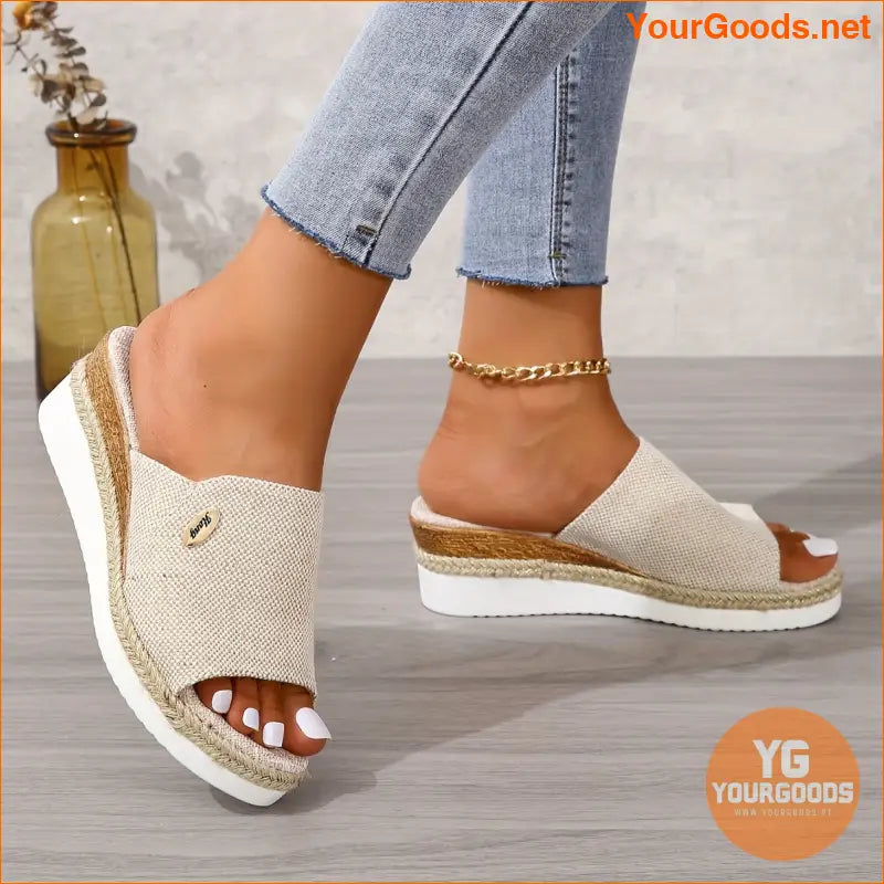 Womens Comfy Wedge Platform Sandals Versatile Summer Slides - YourGoods Online Shop