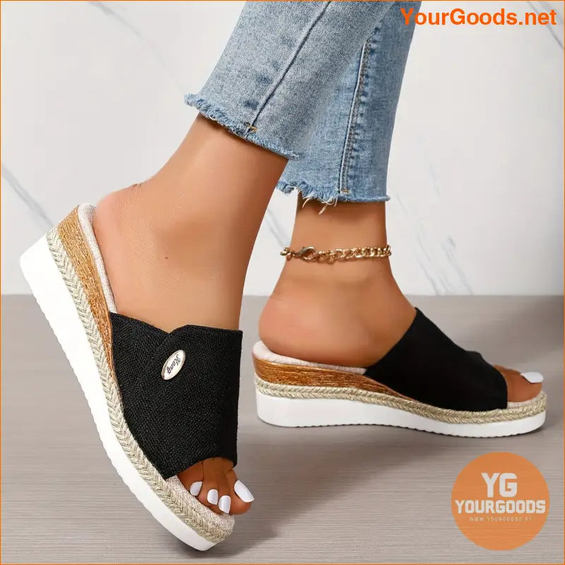 Womens Comfy Wedge Platform Sandals Versatile Summer Slides - YourGoods Online Shop