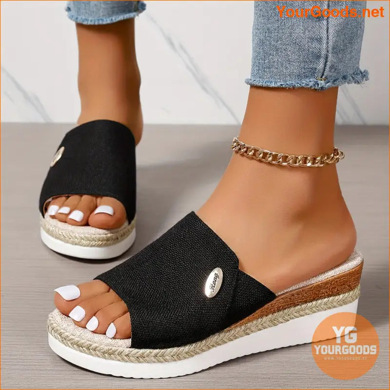 Womens Comfy Wedge Platform Sandals Versatile Summer Slides - YourGoods Online Shop