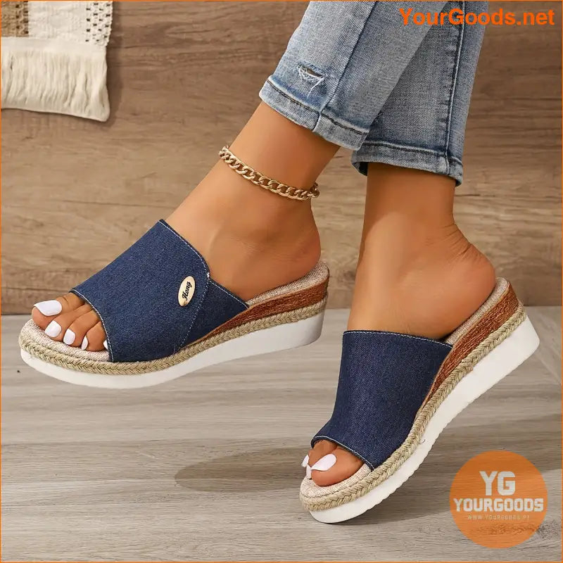 Womens Comfy Wedge Platform Sandals Versatile Summer Slides - YourGoods Online Shop