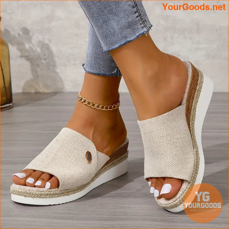 Womens Comfy Wedge Platform Sandals Versatile Summer Slides - YourGoods Online Shop