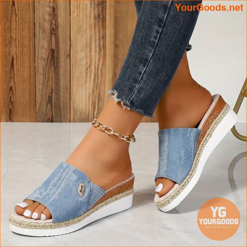 Womens Comfy Wedge Platform Sandals Versatile Summer Slides - YourGoods Online Shop