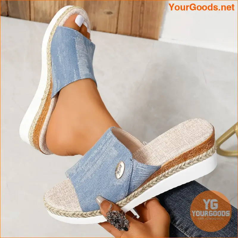 Womens Comfy Wedge Platform Sandals Versatile Summer Slides - YourGoods Online Shop