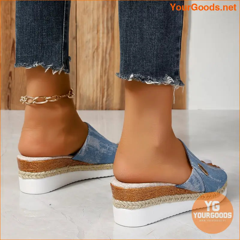 Womens Comfy Wedge Platform Sandals Versatile Summer Slides - YourGoods Online Shop