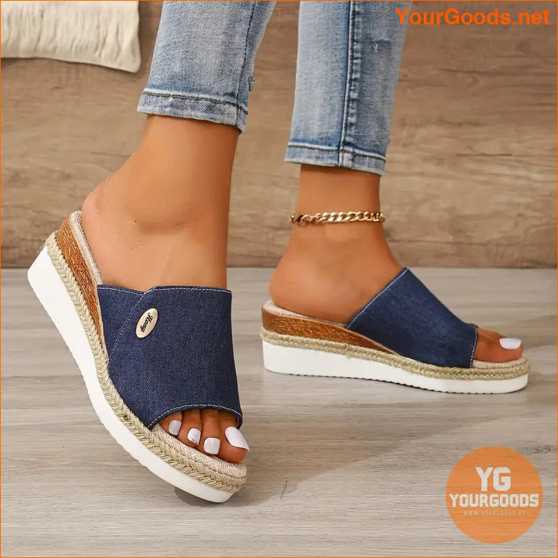 Womens Comfy Wedge Platform Sandals Versatile Summer Slides - YourGoods Online Shop