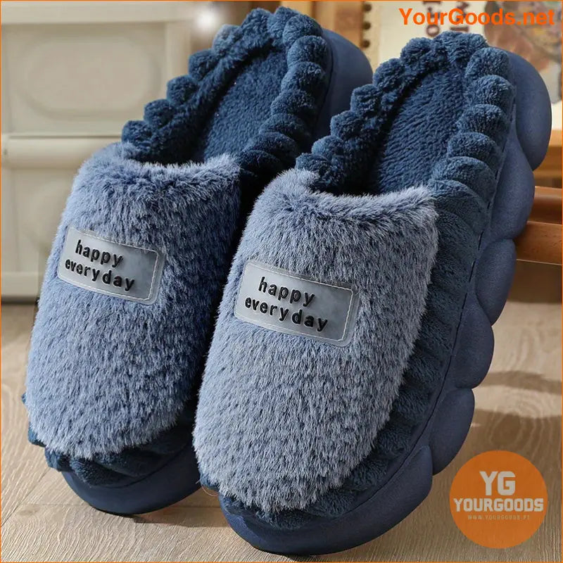 Womens Cozy Fleece Slippers with Festive Label - YourGoods Online Shop