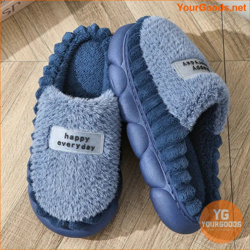 Womens Cozy Fleece Slippers with Festive Label - YourGoods Online Shop