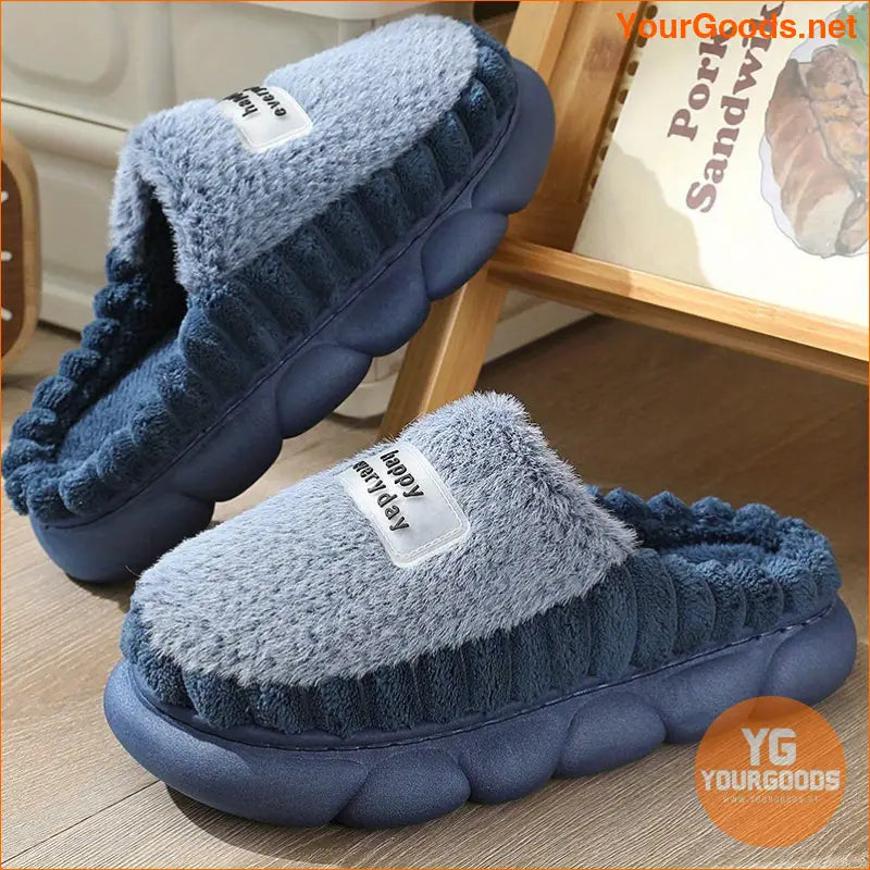 Womens Cozy Fleece Slippers with Festive Label - YourGoods Online Shop