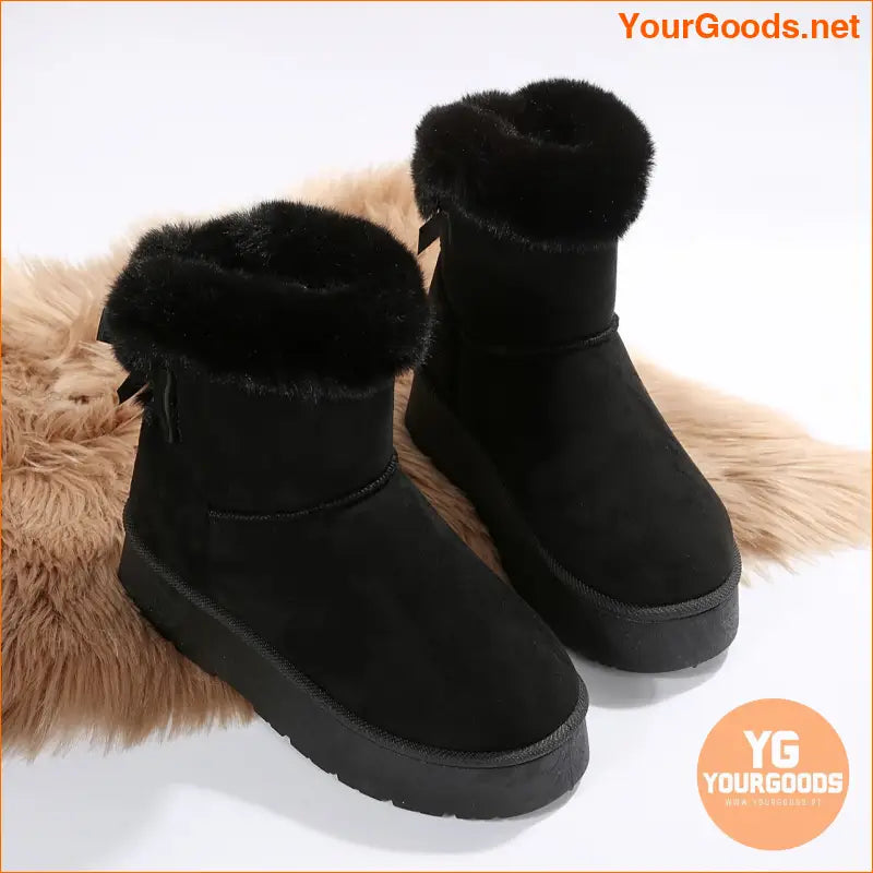 Womens Cozy Fluffy Platform Winter Boots with Thermal Lining - YourGoods Online Shop