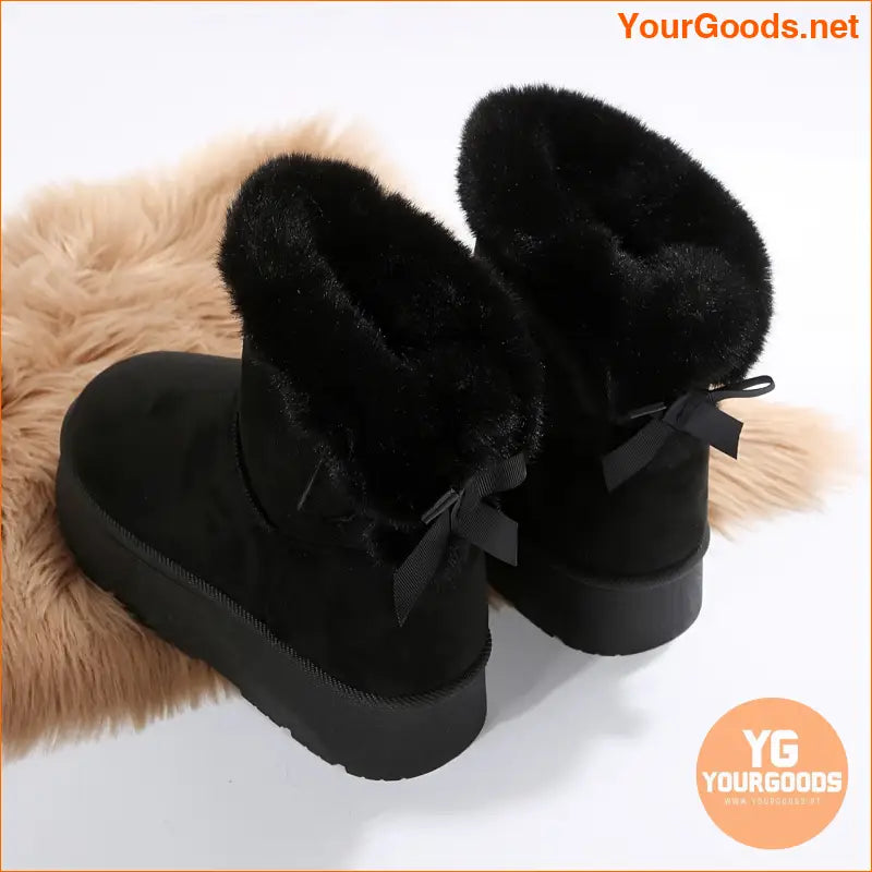 Womens Cozy Fluffy Platform Winter Boots with Thermal Lining - YourGoods Online Shop