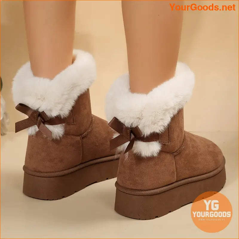 Womens Cozy Fluffy Platform Winter Boots with Thermal Lining - YourGoods Online Shop