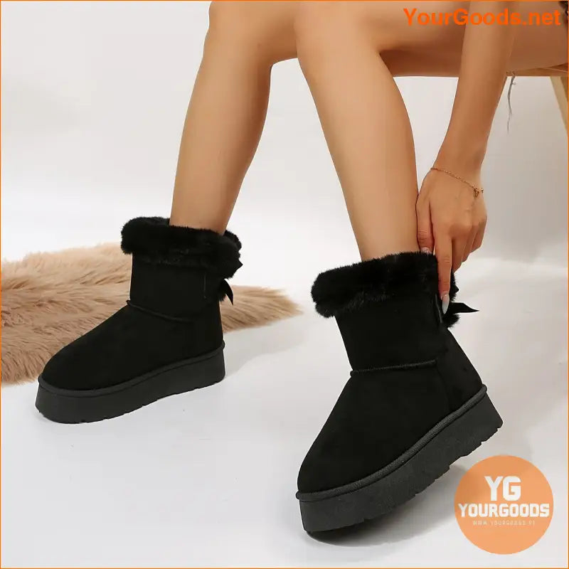 Womens Cozy Fluffy Platform Winter Boots with Thermal Lining - YourGoods Online Shop