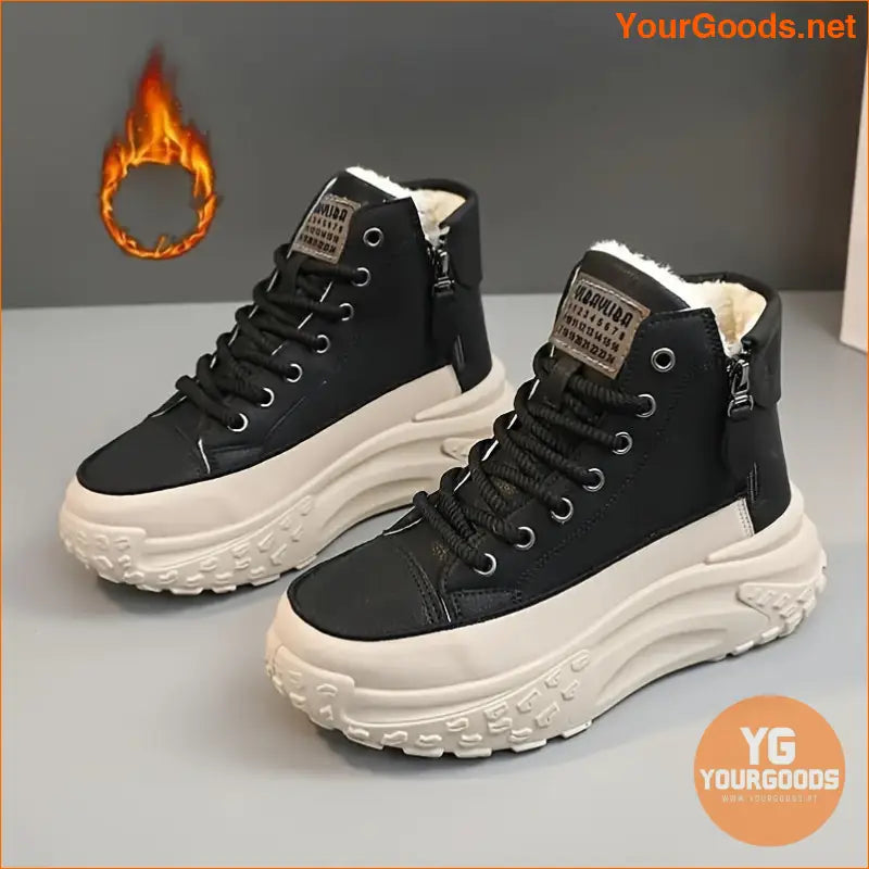 Womens Cozy LaceUp Platform Winter Boots - YourGoods Online Shop