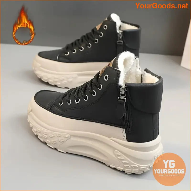 Womens Cozy LaceUp Platform Winter Boots - YourGoods Online Shop