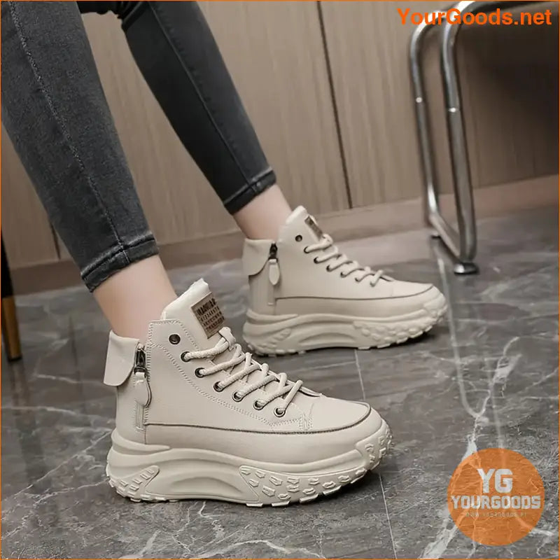 Womens Cozy LaceUp Platform Winter Boots - YourGoods Online Shop