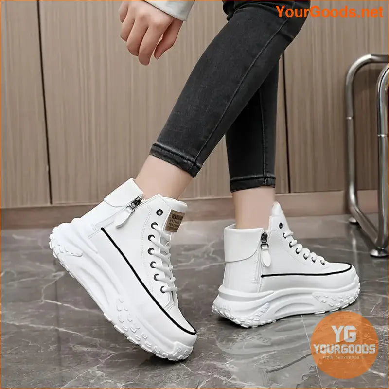 Womens Cozy LaceUp Platform Winter Boots - YourGoods Online Shop