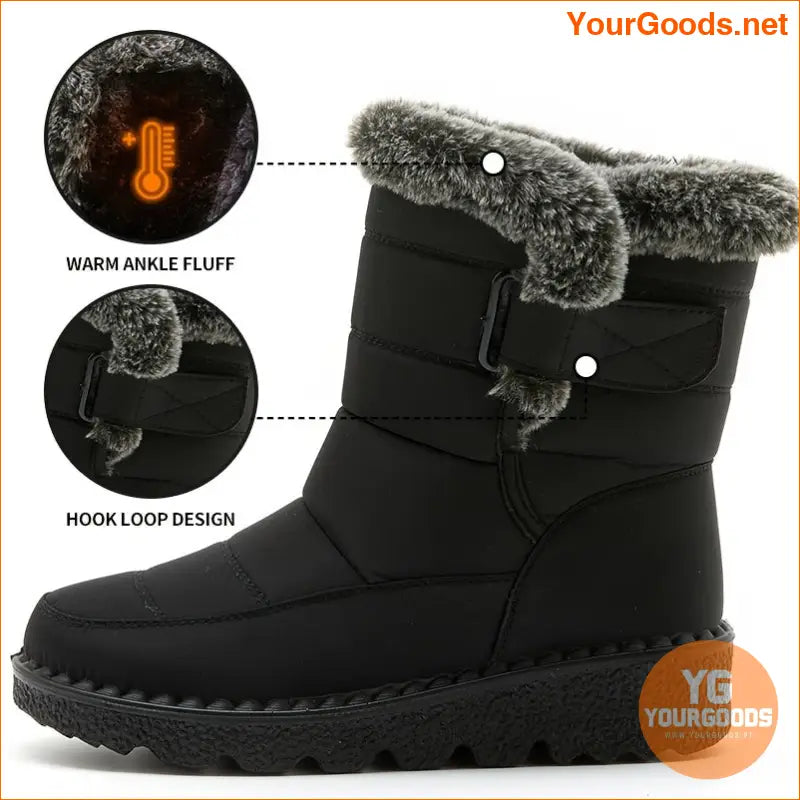 Womens Cozy MidCalf Plush Winter Boots - YourGoods Online Shop