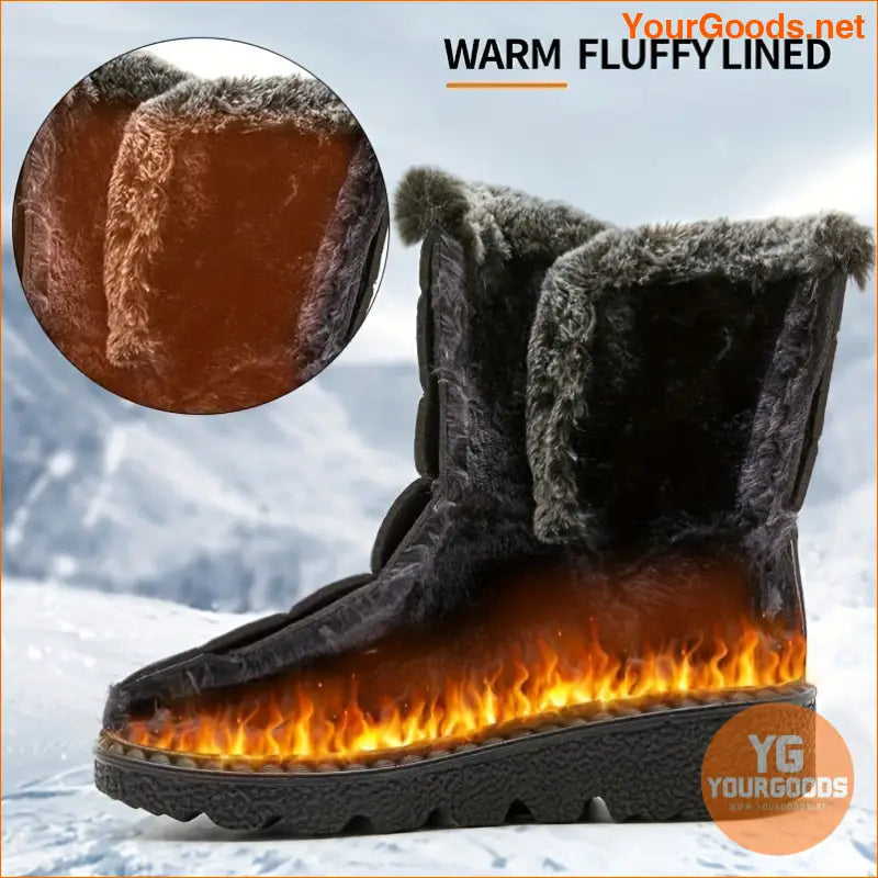 Womens Cozy MidCalf Plush Winter Boots - YourGoods Online Shop