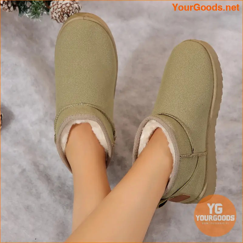 Womens Cozy NonSlip SlideIn Winter Snow Boots - YourGoods Online Shop