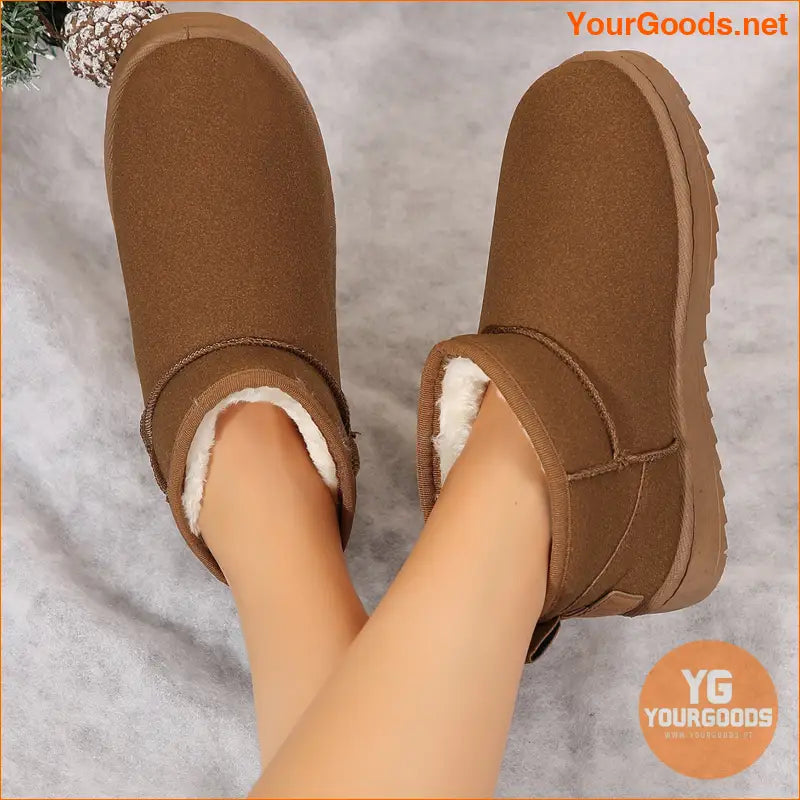 Womens Cozy NonSlip SlideIn Winter Snow Boots - YourGoods Online Shop