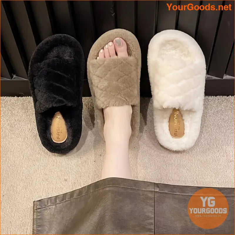 Womens Cozy Plush SlipOn Slippers with Cushioned Insole - YourGoods Online Shop