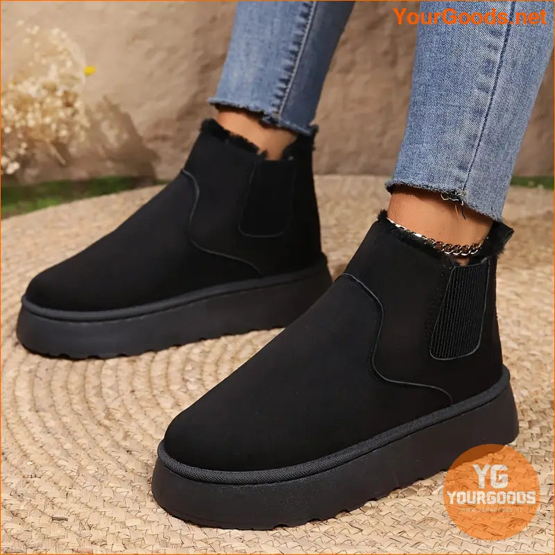 Womens Cozy PlushLined Platform Winter Boots - YourGoods Online Shop