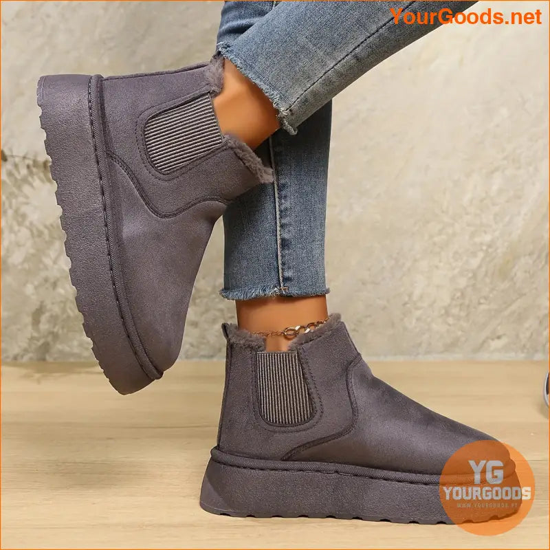 Womens Cozy PlushLined Platform Winter Boots - YourGoods Online Shop