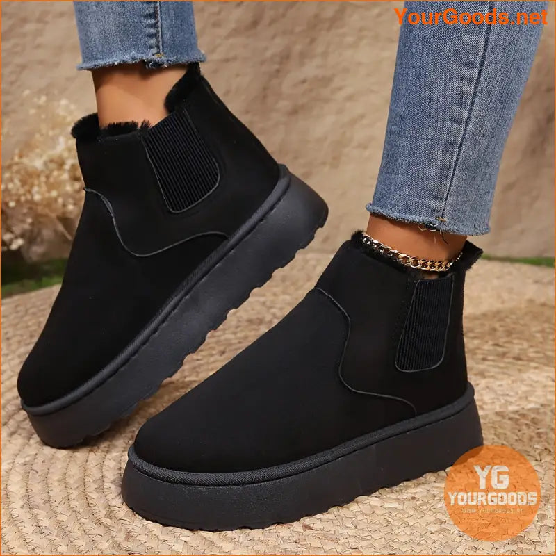 Womens Cozy PlushLined Platform Winter Boots - YourGoods Online Shop